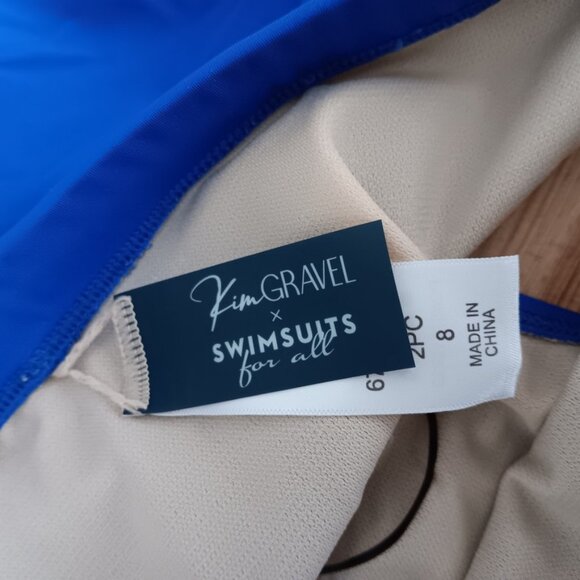 Kim Gravel x Swimsuits For All High Neck Wrap Tankini w/Brief ,Blue Sz 8 a598183 - Picture 6 of 7